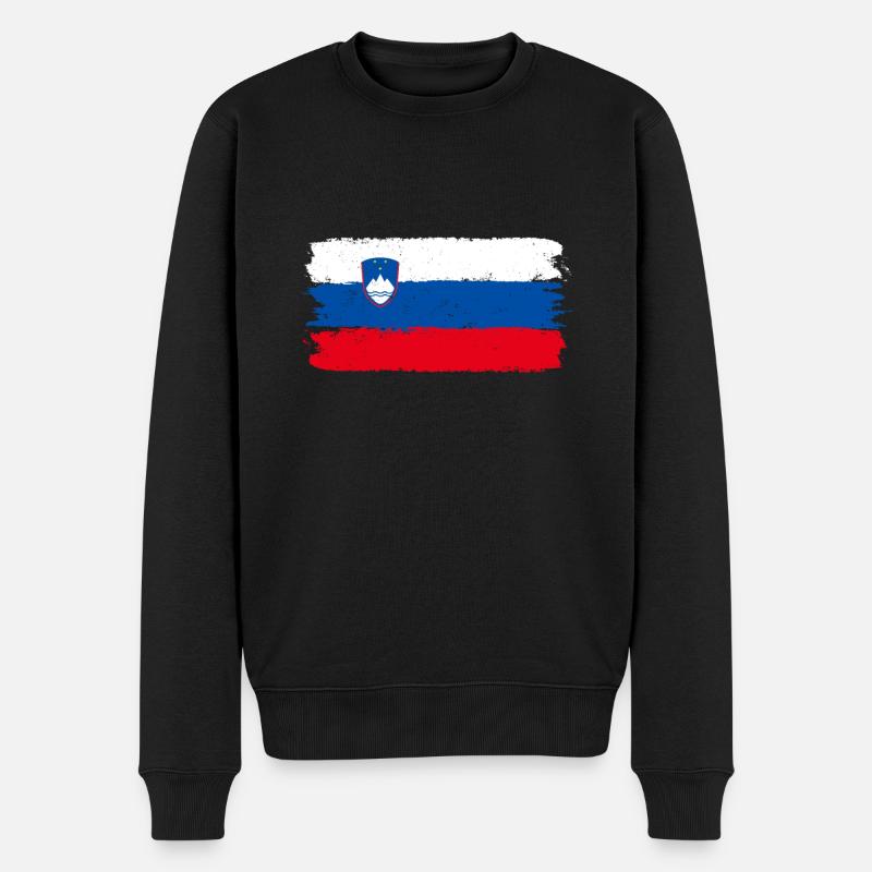 Slowenien - Männer Premium Bio Pullover - Schwarz