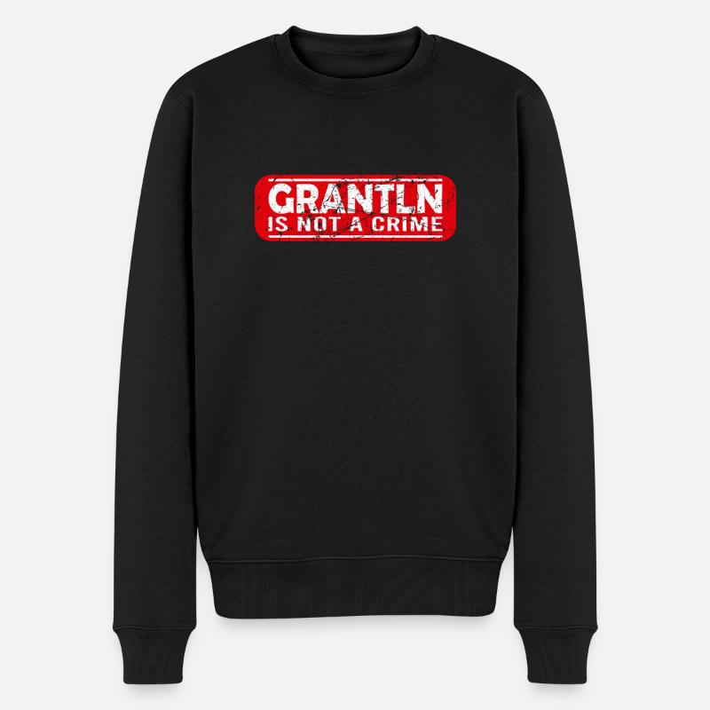 Grantln Bayrisch Bayern Fluchen - Männer Premium Bio Pullover - Schwarz
