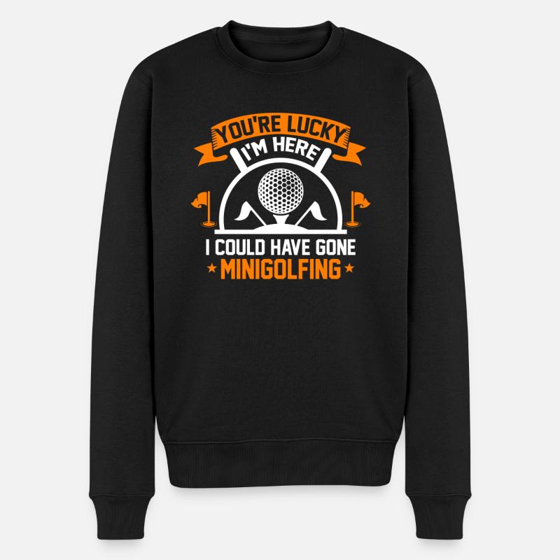 Minigolf Minigolfing Geschenk - Männer Premium Bio Pullover - Schwarz
