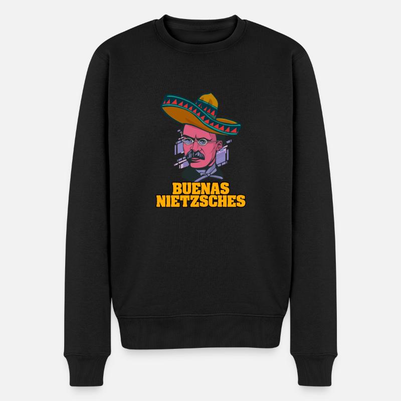 Buenas Nietzsches Design für einen Philosophen - Männer Premium Bio Pullover - Schwarz