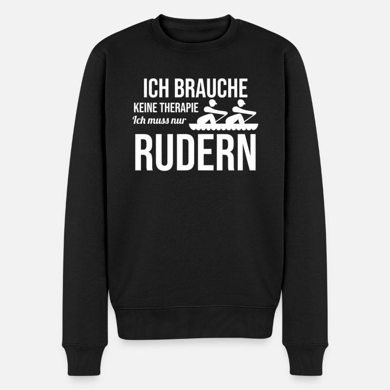 Rudern Ruderer Ruder Geschenk - Männer Premium Bio Pullover - Schwarz