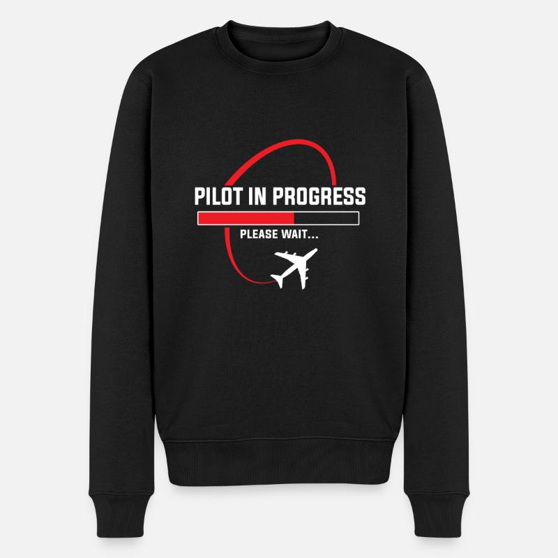 Pilot in progress - Männer Premium Bio Pullover - Schwarz