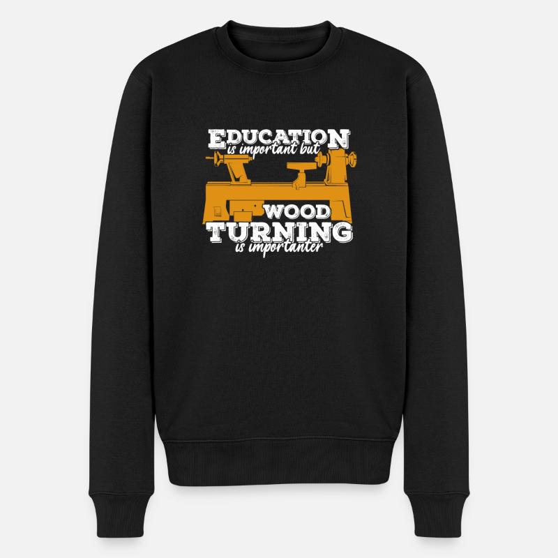 Drechseln Drechselbank Drechsler Geschenk - Männer Premium Bio Pullover - Schwarz