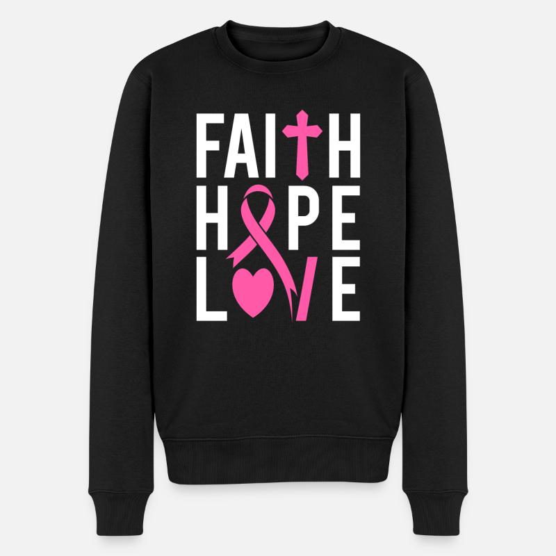 Faith Hope Love - Männer Premium Bio Pullover - Schwarz