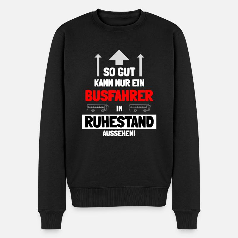 Busfahrer Fernbus Rentner Ruhestand - Männer Premium Bio Pullover - Schwarz
