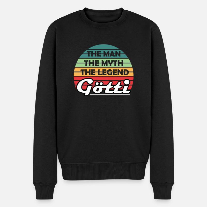 Götti Firmgötti Taufgötti Gotti Geschenkidee - Männer Premium Bio Pullover - Schwarz