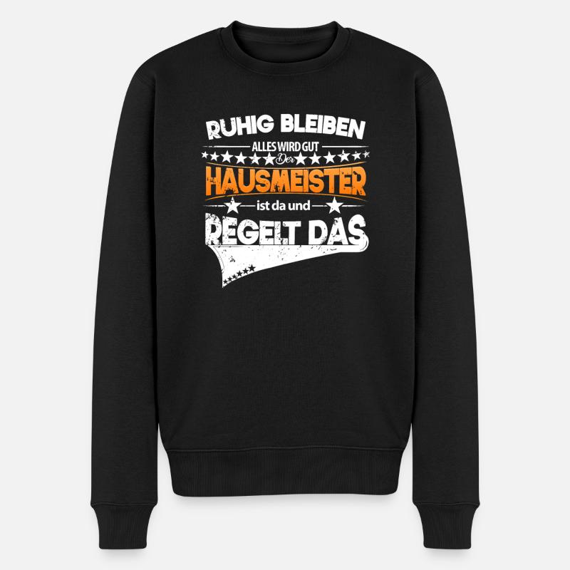 Hausmeister Handwerker Handwerk Geschenk Herren - Männer Premium Bio Pullover - Schwarz