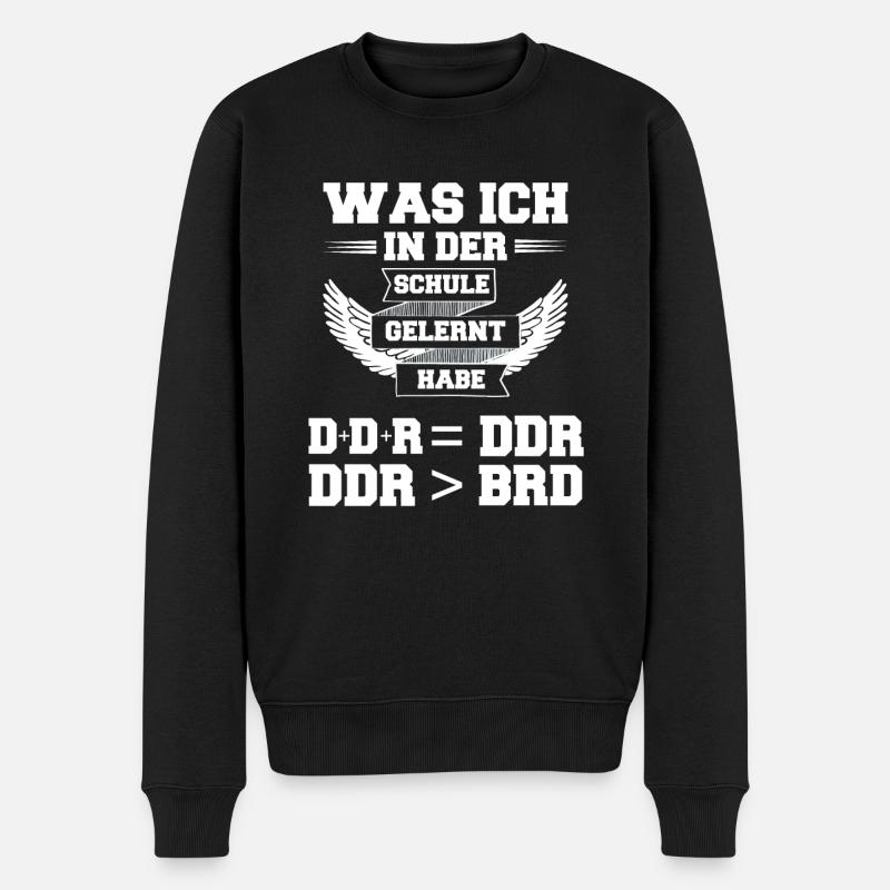 DDR Ostdeutschland im Osten Ossi - Männer Premium Bio Pullover - Schwarz