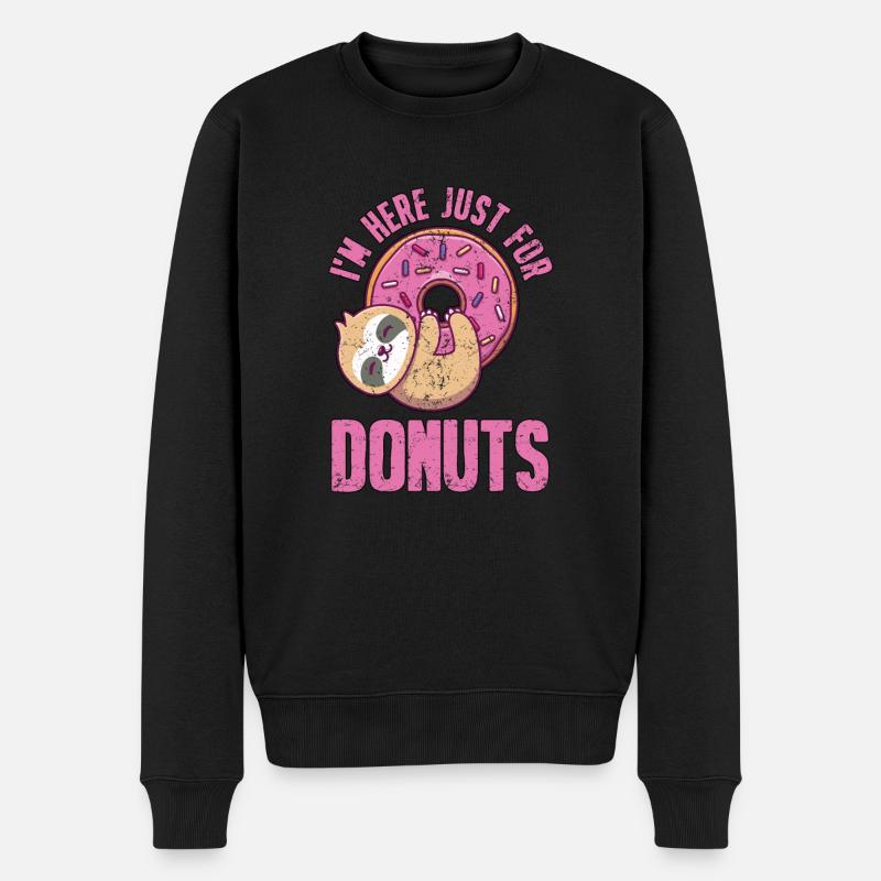 I'm here for Doughnuts Gift - Men's Premium Organic Jumper - black