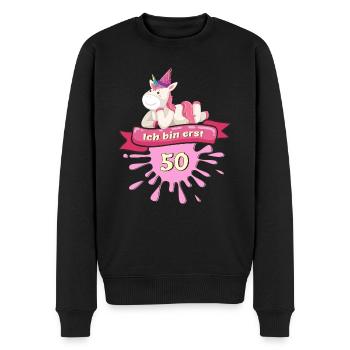 50 Jahre, Runder 50. Geburtstag Einhorn T-Shirt Ge - Männer Premium Bio Pullover - Schwarz - Vorne - Nico (187cm)