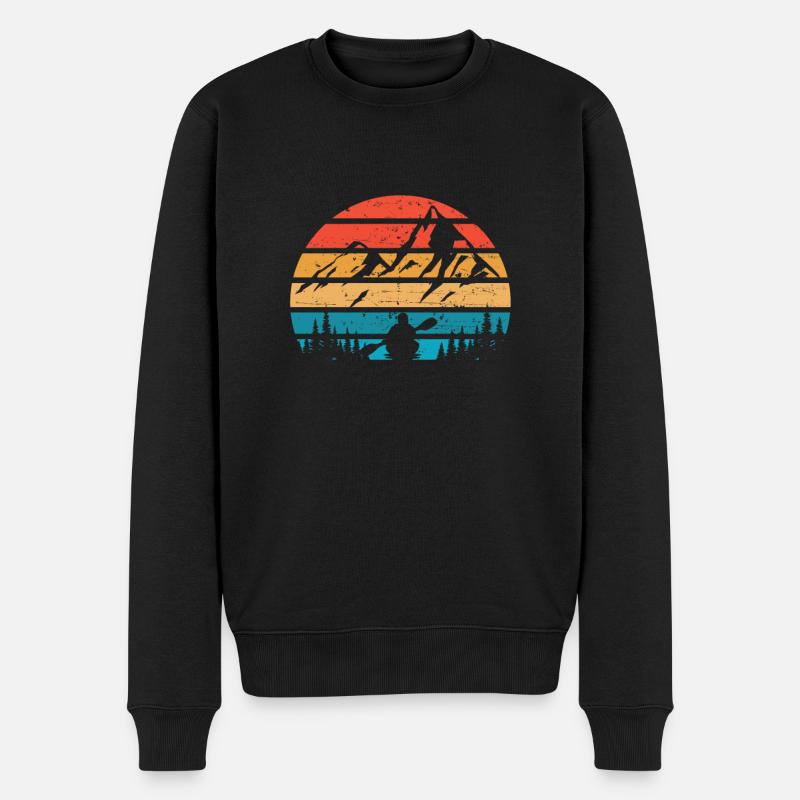 Kajaking, lustiger Spruch - Männer Premium Bio Pullover - Schwarz