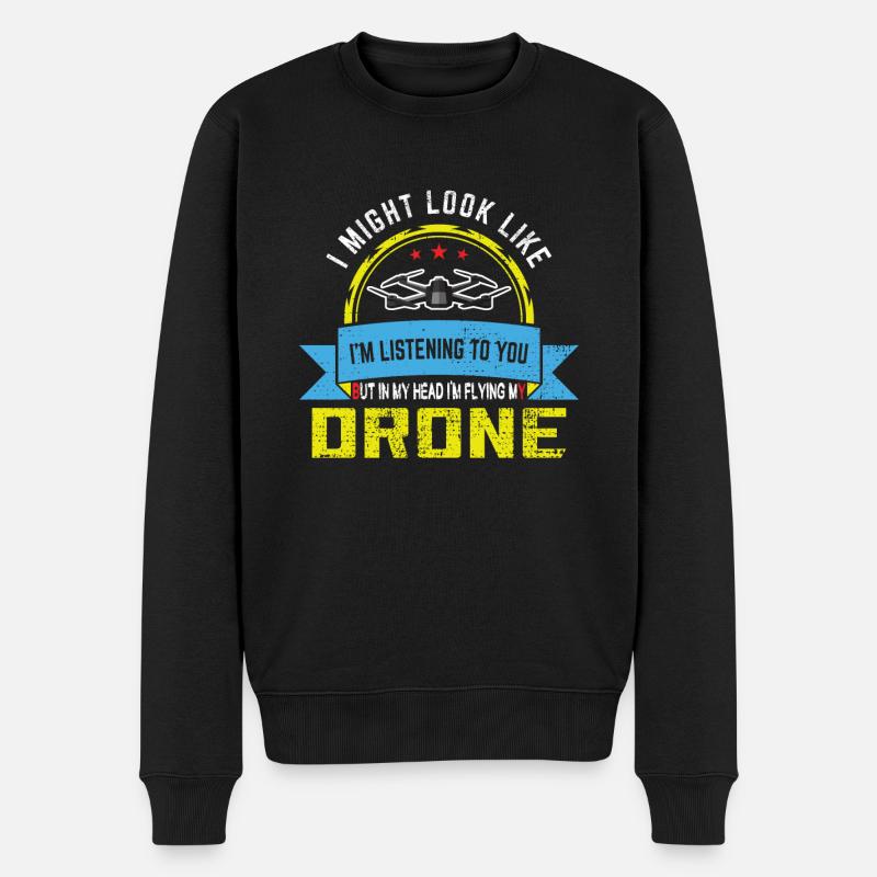 Drones-Pilote Quadrocopter Drone cadeau - Pull Premium bio Homme - noir