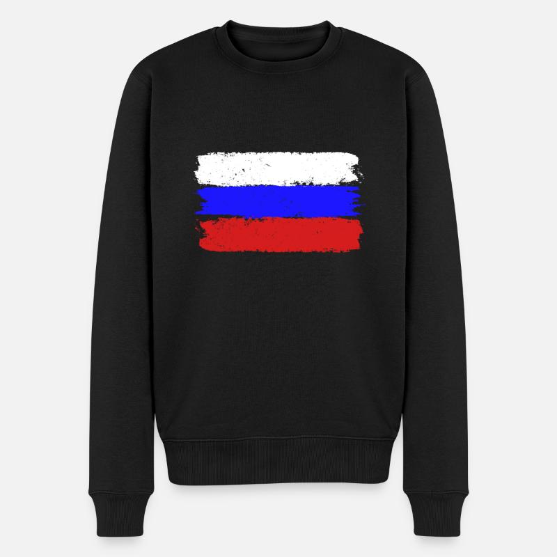 Drapeau de la Russie - Pull Premium bio Homme - noir