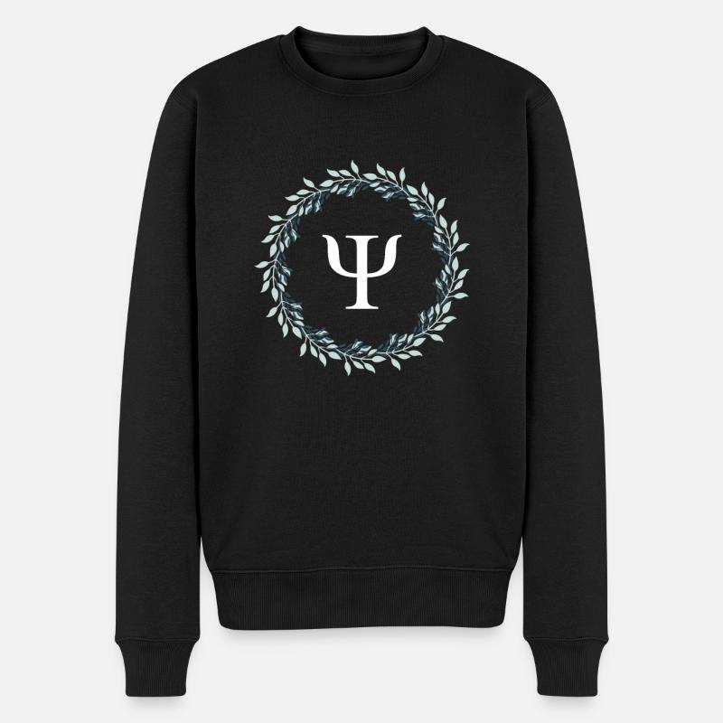 Psychologie Logo Psychologe Student Lehrer - Männer Premium Bio Pullover - Schwarz