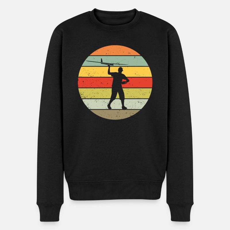 Modellflug Modellbauer Flugzeug Retro Geschenk - Männer Premium Bio Pullover - Schwarz