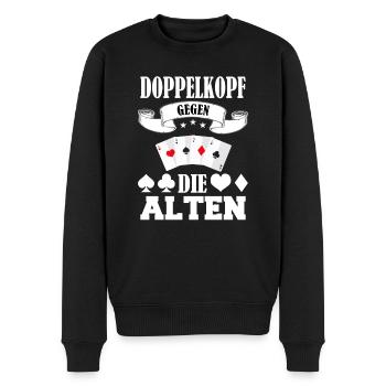 Doppelkopf Schafkopf Kartenspiel Stammtisch Alten - Männer Premium Bio Pullover - Schwarz - Vorne - Nico (187cm)