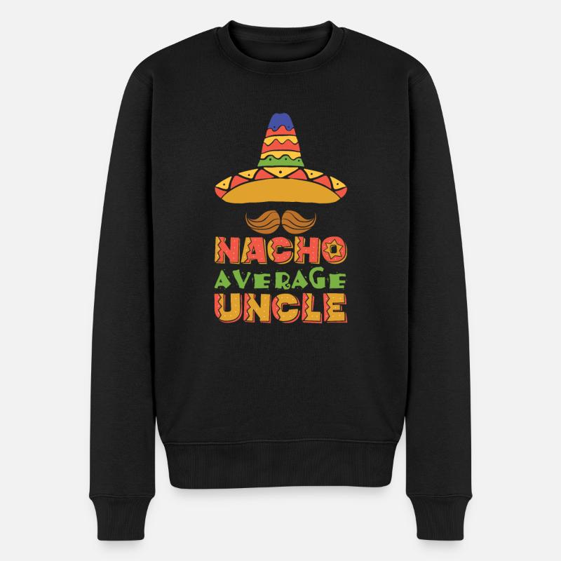Nacho Durchschnittliche Onkel - Männer Premium Bio Pullover - Schwarz