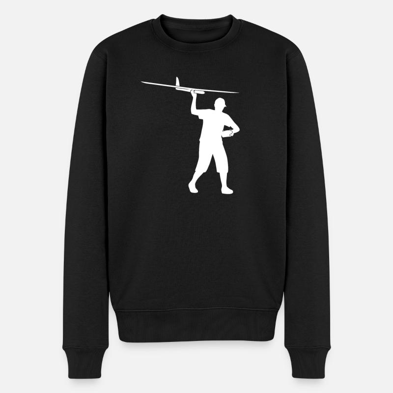 Modellflug Modellbauer Flugzeug Segler Geschenk - Männer Premium Bio Pullover - Schwarz