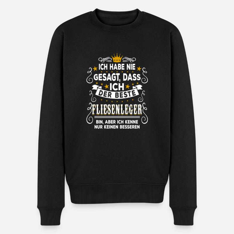 Bester Fliesenleger Handwerker Fliesen Beruf - Männer Premium Bio Pullover - Schwarz