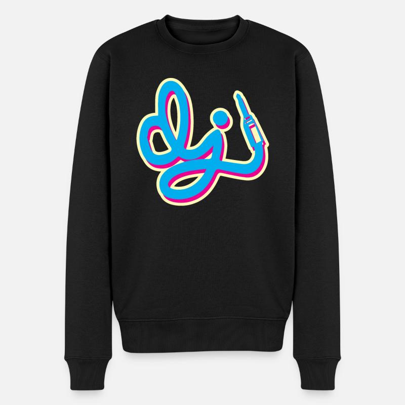DJ Musik Disk Jockey - Männer Premium Bio Pullover - Schwarz