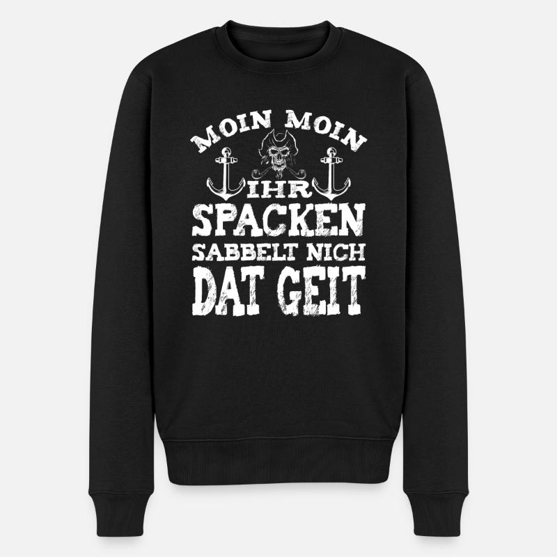 Moin Moin ihr Spacken Sabbel nich dat geit Hamburg - Männer Premium Bio Pullover - Schwarz
