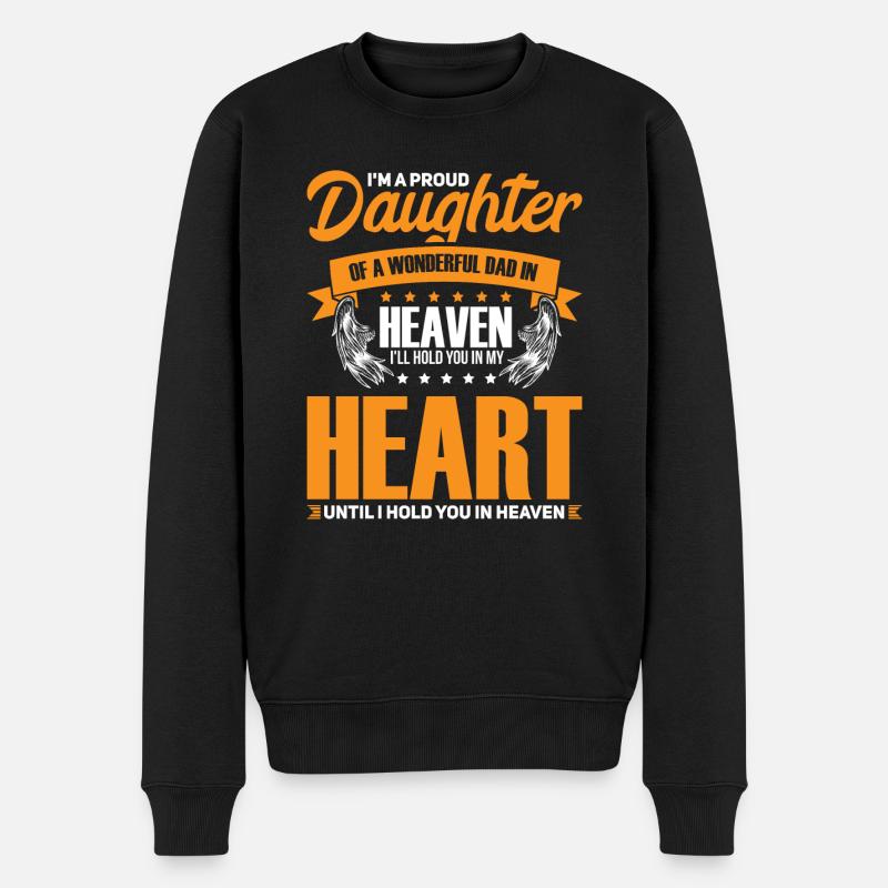 Vater Tochter Papa gestorben Tod Geschenk - Männer Premium Bio Pullover - Schwarz