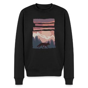 Fuchs Waldtier Geschenk - Männer Premium Bio Pullover - Schwarz - Vorne - Nico (187cm)
