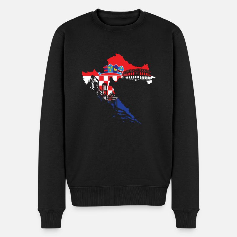 Kroatien Flagge - Männer Premium Bio Pullover - Schwarz