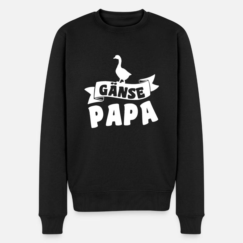 Gänse Vater - Männer Premium Bio Pullover - Schwarz