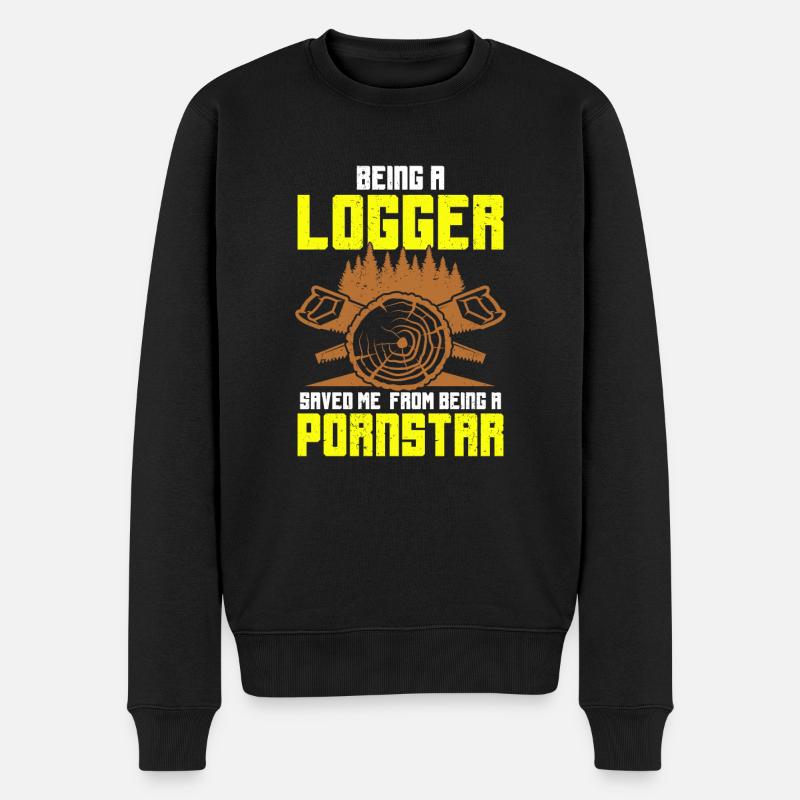 Holzfäller - Männer Premium Bio Pullover - Schwarz