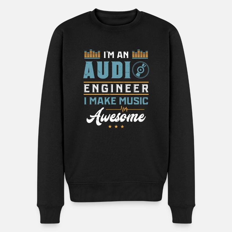 AUDIO ENGINEER SOUND GUY : Awesome Music - Männer Premium Bio Pullover - Schwarz