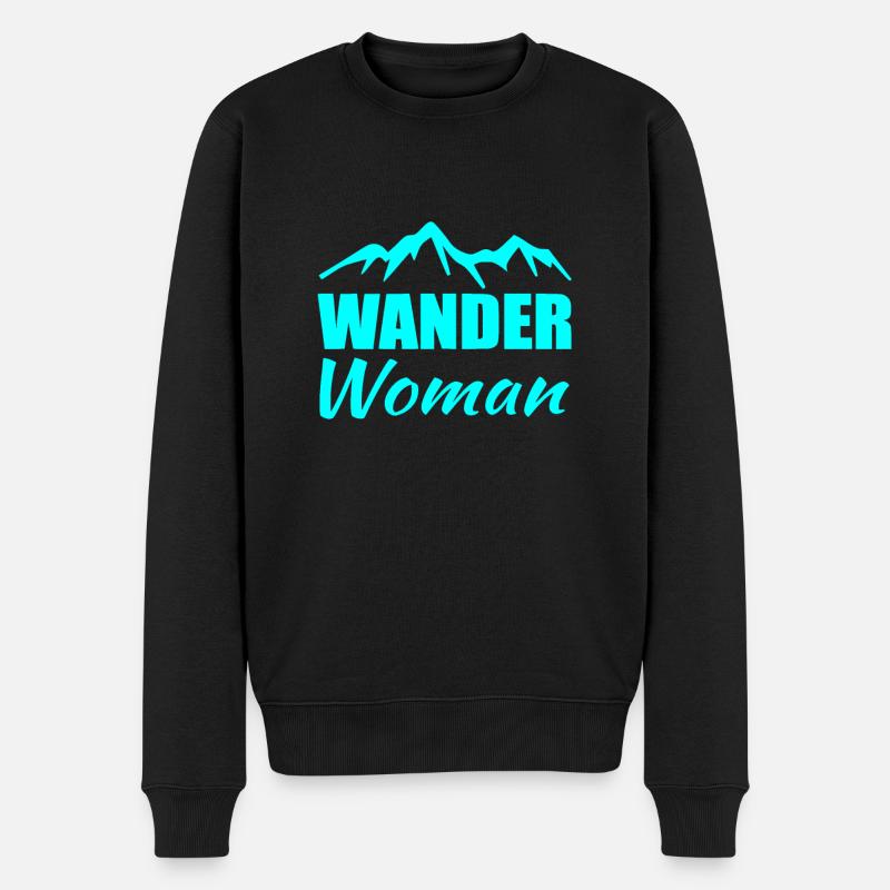Wander Woman Wandern - Männer Premium Bio Pullover - Schwarz
