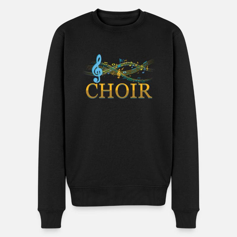 Clef Chor Musik Noten Chor Chor Singen Geschenk - Männer Premium Bio Pullover - Schwarz