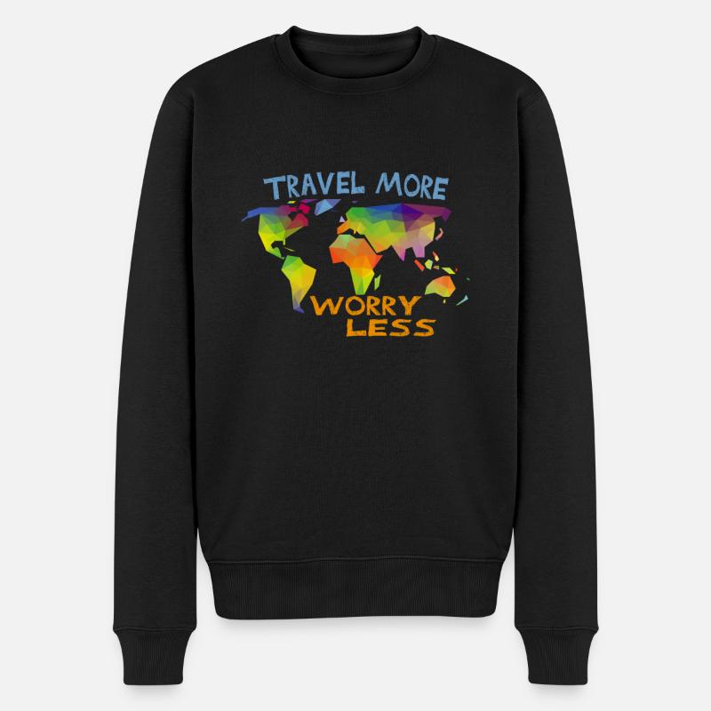 Travel more - Männer Premium Bio Pullover - Schwarz