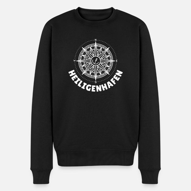 Heiligenhafen Souvenir Strand Urlaub Geschenk - Männer Premium Bio Pullover - Schwarz