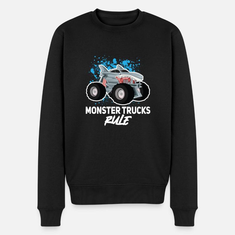Monster Trucks Rule... Monster Truck - Männer Premium Bio Pullover - Schwarz