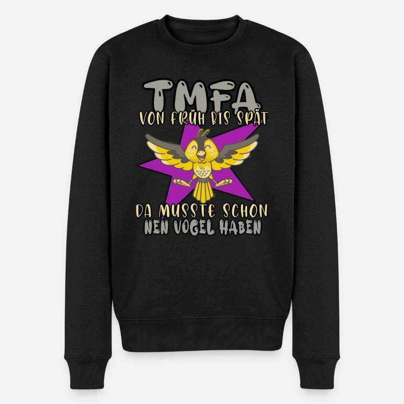 tmfa vogel liebe tier tierarztpraxis tierfreund - Männer Premium Bio Pullover - Schwarz
