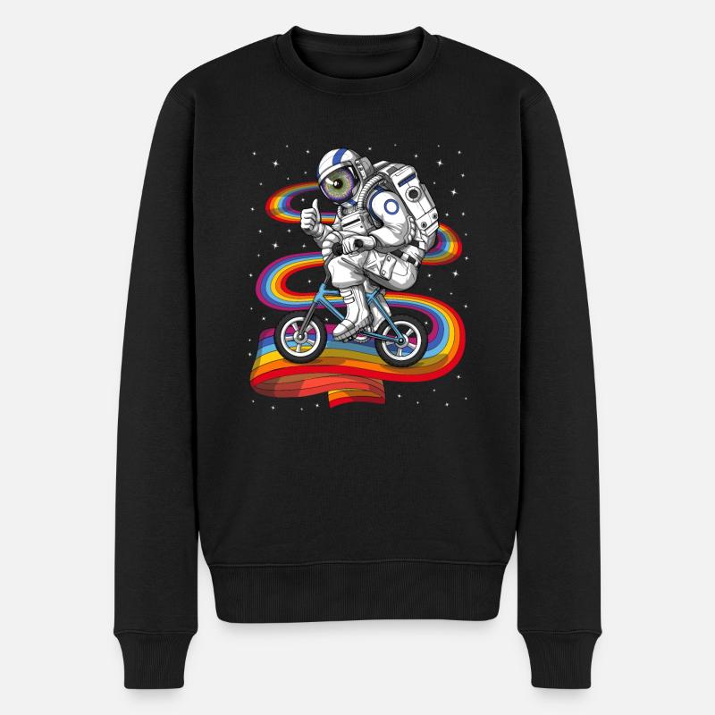 Cyclisme psychédélique d’astronaute - Pull Premium bio Homme - noir