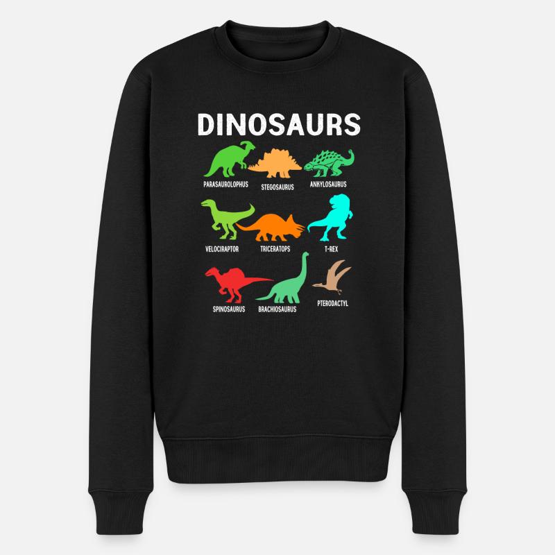 Dinosaurier - Männer Premium Bio Pullover - Schwarz