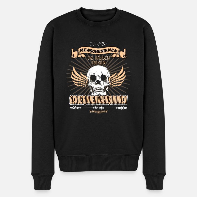 Genderwahnsinn - Geschlechter Sprache - Männer Premium Bio Pullover - Schwarz