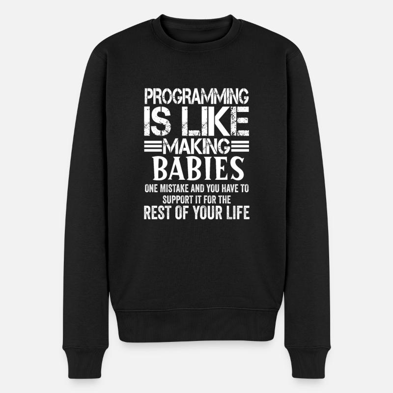 Programmierer Informatiker Coder Geschenk - Männer Premium Bio Pullover - Schwarz
