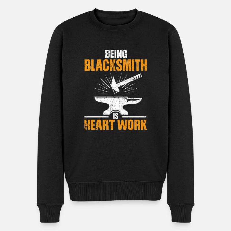 Blacksmith - Männer Premium Bio Pullover - Schwarz