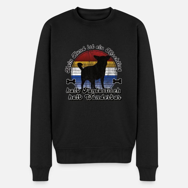 Mischling Hund fantastisch Wunderbar Sunset - Männer Premium Bio Pullover - Schwarz