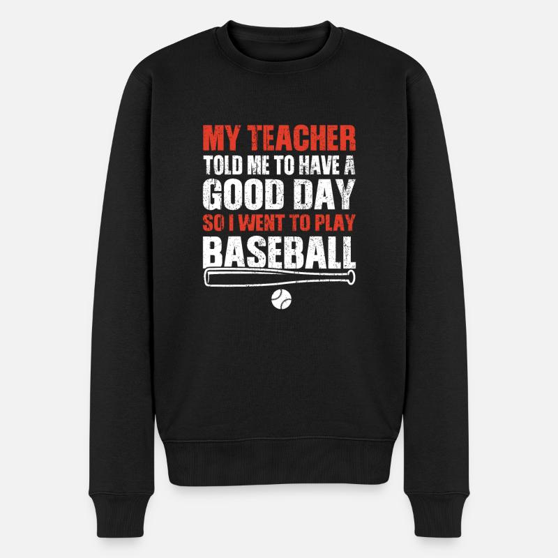 Baseball - Männer Premium Bio Pullover - Schwarz