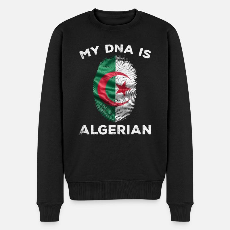 ALGÉRIE Finger Print Flag Mon ADN est la fierté algérienne - Pull Premium bio Homme - noir