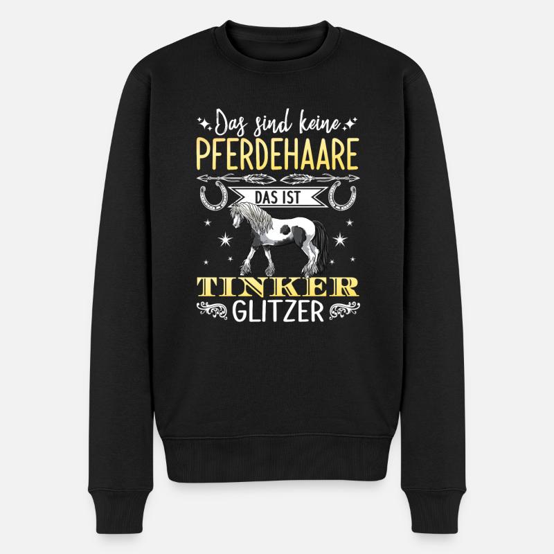 Das sind keine Pferdehaare das ist Tinker Glitzer - Männer Premium Bio Pullover - Schwarz