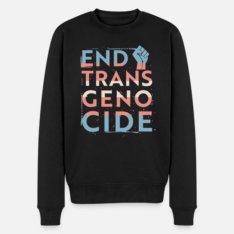 Mettre fin au génocide trans - Pull Premium bio Homme - noir