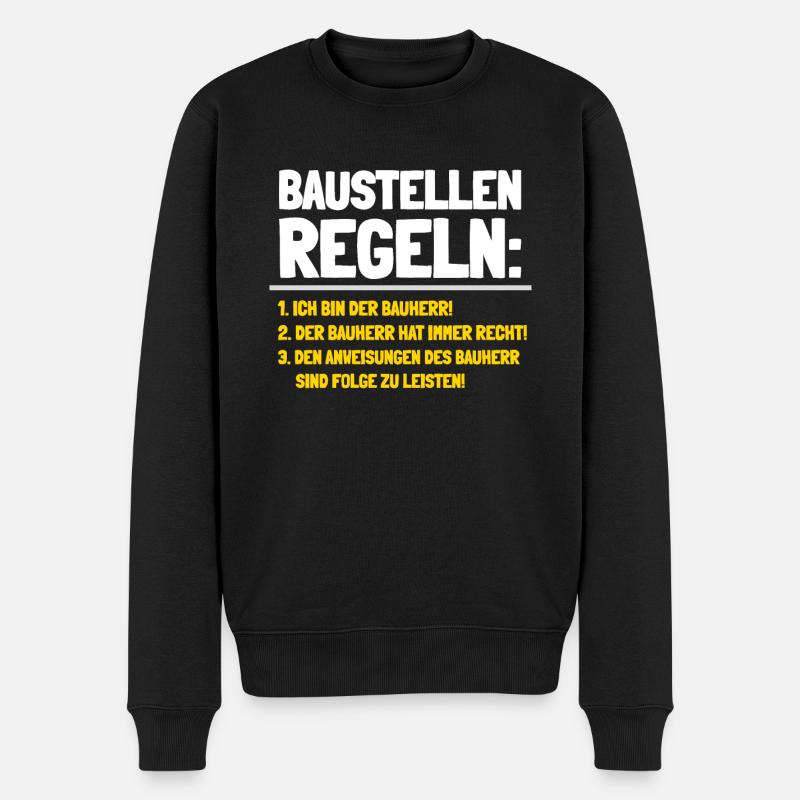 Baustellen Regeln - Männer Premium Bio Pullover - Schwarz