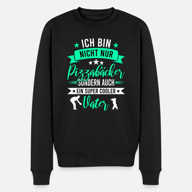 Pizzabäcker Pizza Pizzeria Beruf Spruch - Männer Premium Bio Pullover - Schwarz