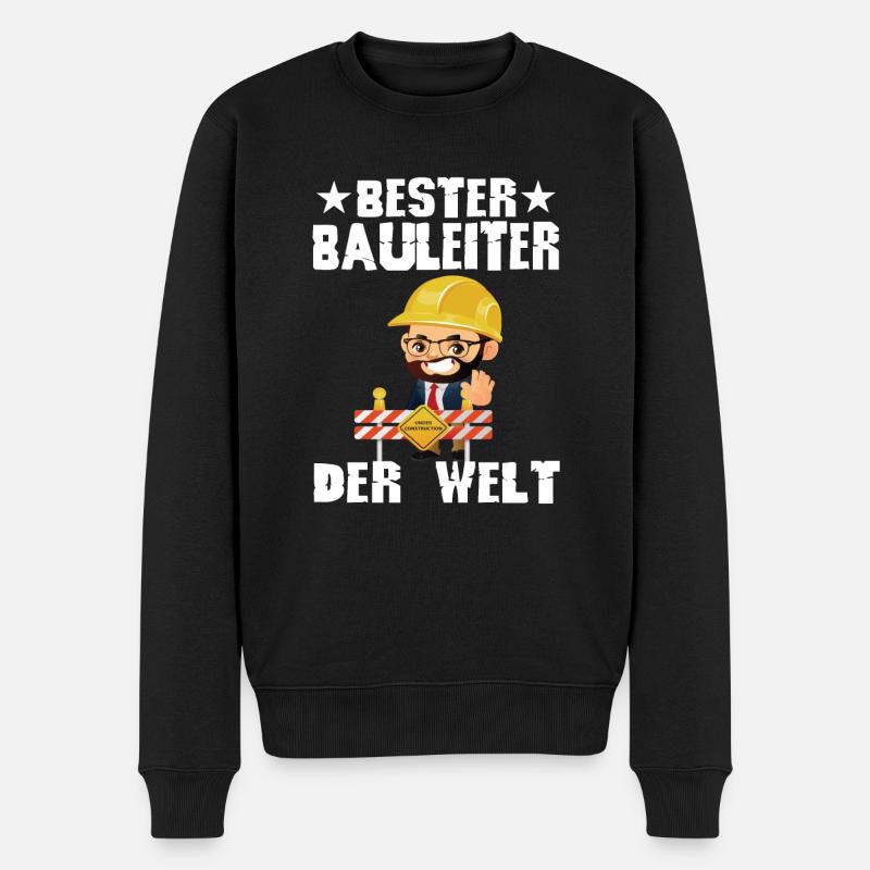 Bester Bauleiter der Welt - Männer Premium Bio Pullover - Schwarz
